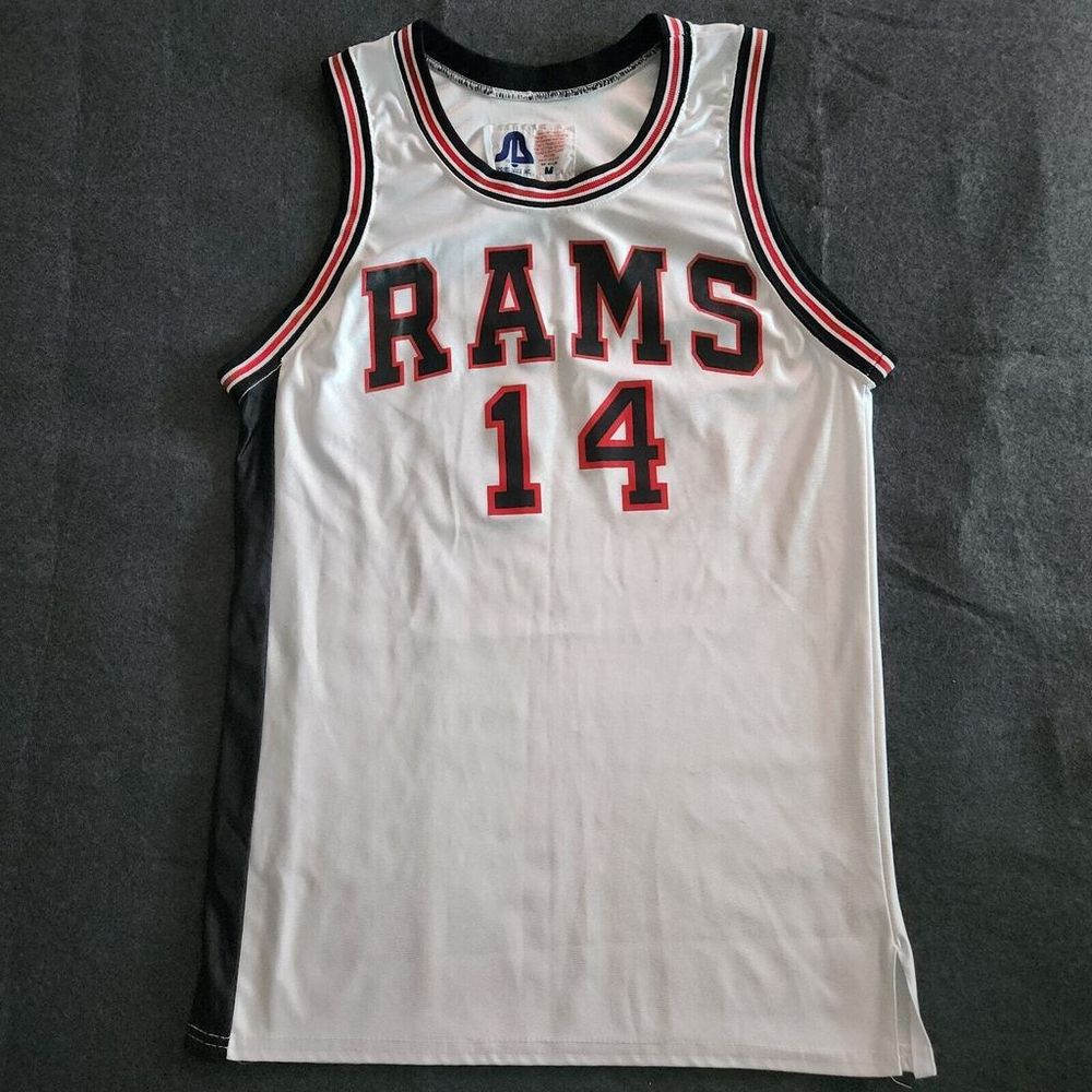 Vintage RAMS Jersey #14 | Sports Belle M | Made in USA | Retro Nylon